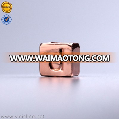 Sinicline eco friendly bespoke shape skin care round corner rose gold metal cord end clip