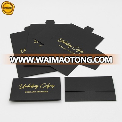 Sinicline small size gold foiled logo black ticket envelopes