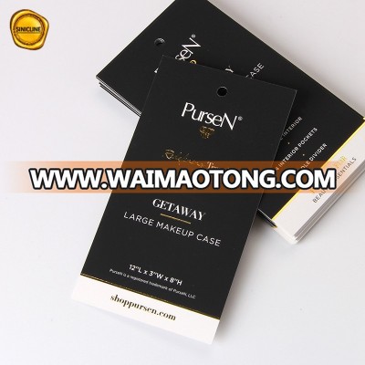 Sinicline royal design matte surface brand logo printing apparel custom swing tags gold foil