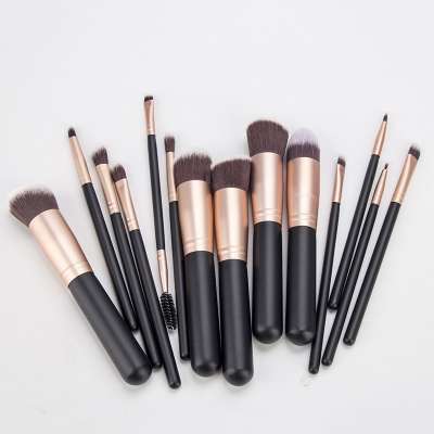 Customized 14pcs 2020 New Make Up Brushes Wood Handle beauty Brush Set Rose Golden brush cosmetic